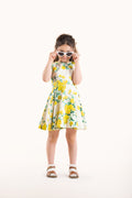 ROCK YOUR KID YELLOW ROSES WAISTED DRESS