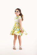 ROCK YOUR KID YELLOW ROSES WAISTED DRESS