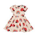 ROCK YOUR BABY LOVE BUG RAINBOW WAISTED DRESS