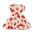 ROCK YOUR BABY LOVE BUG RAINBOW WAISTED DRESS