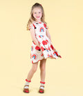 ROCK YOUR BABY LOVE BUG RAINBOW WAISTED DRESS