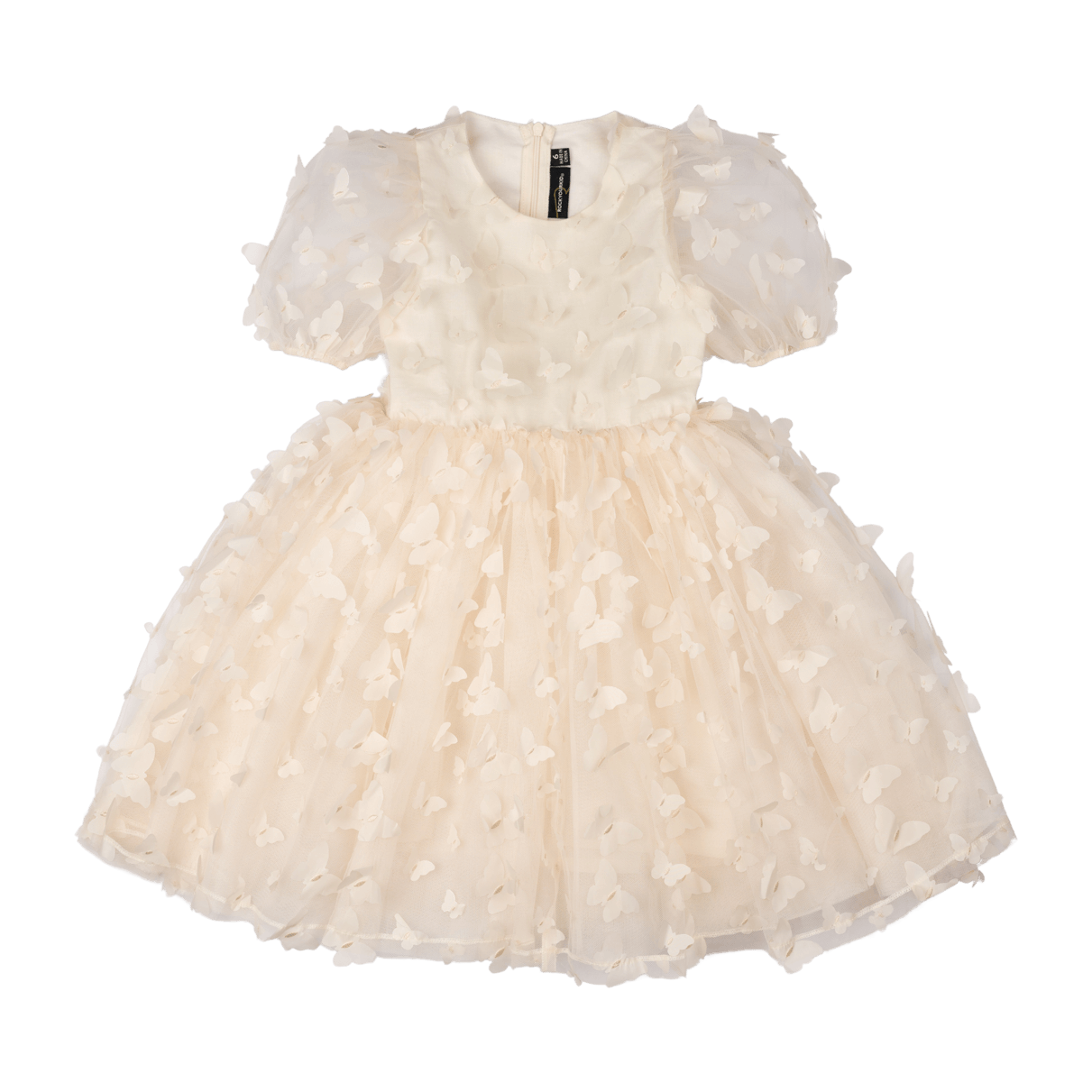 ROCK YOUR BABY CREAM BUTTERFLY TULLE PARTY DRESS