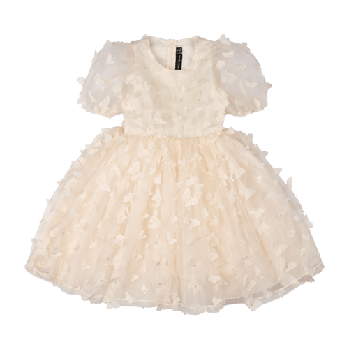 ROCK YOUR BABY CREAM BUTTERFLY TULLE PARTY DRESS