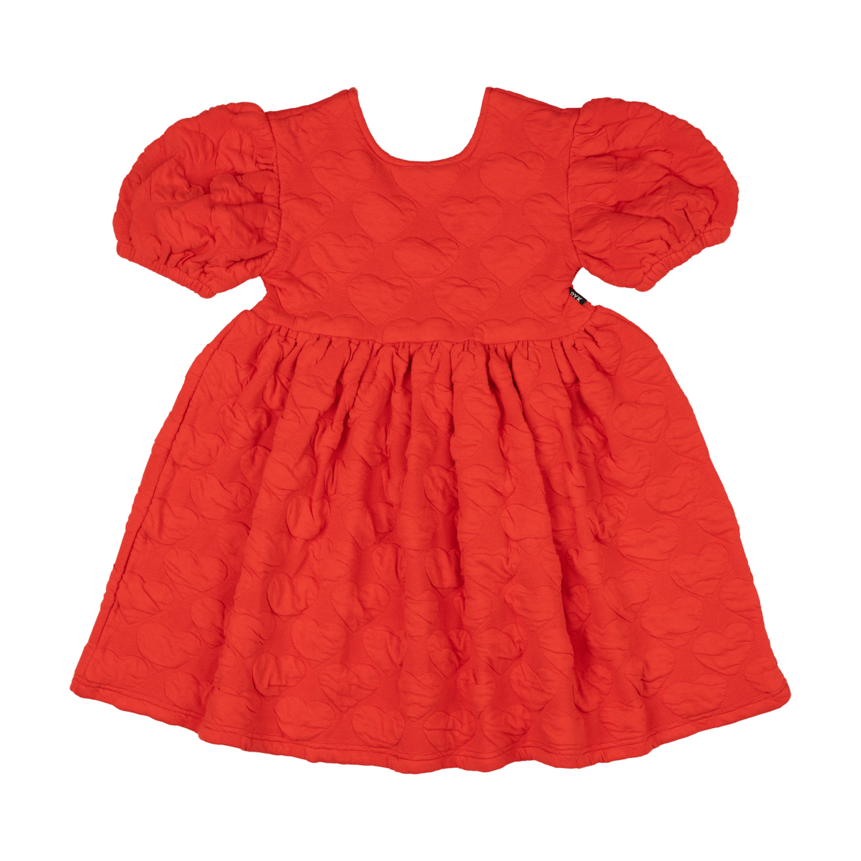 ROCK YOUR BABY RED HEART PUFF SLEEVE DRESS