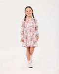 ROCK YOUR KID DITSY BUNNY LONG SLEEVE WAISTED DRESS