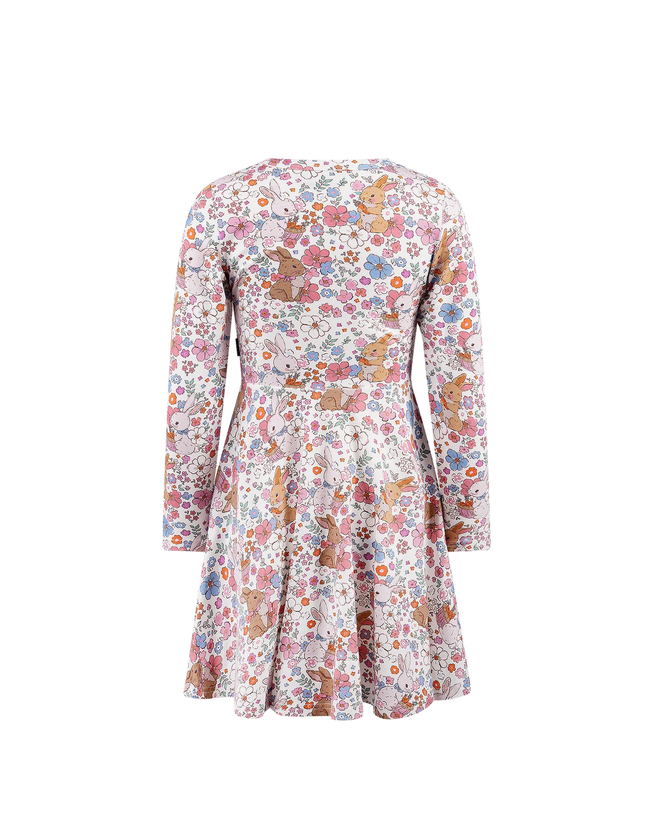 ROCK YOUR KID DITSY BUNNY LONG SLEEVE WAISTED DRESS