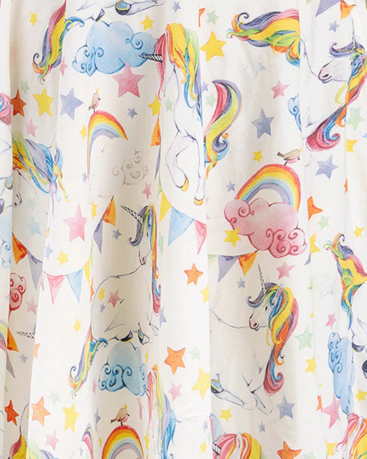 ROCK YOUR KID UNICORN FLAGS LONG SLEEVE WAISTED DRESS