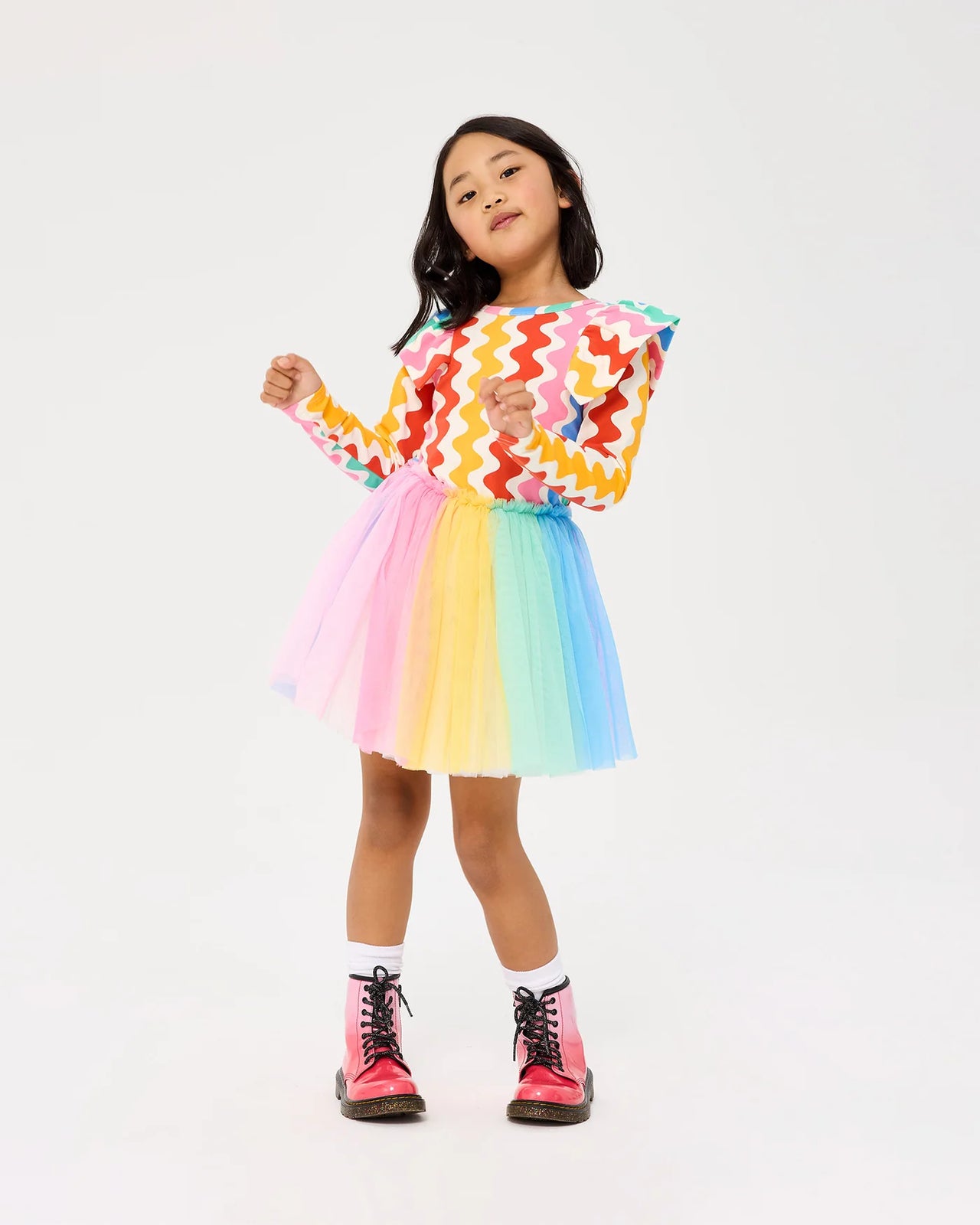 ROCK YOUR KID RIC RAC LONG SLEEVE CIRCUS DRESS