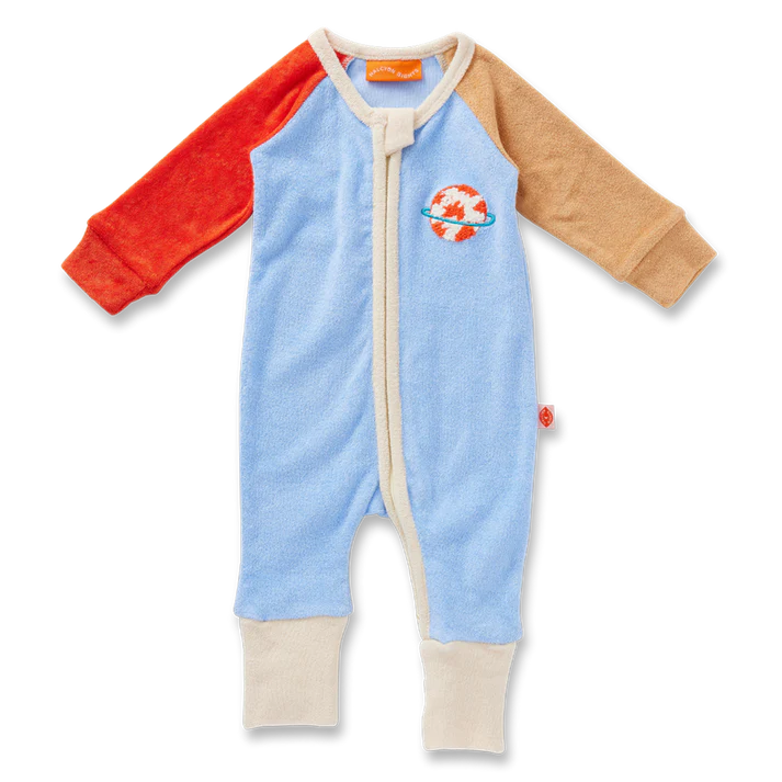 HALCYON NIGHTS SPACE BLUE TERRY LS ROMPER
