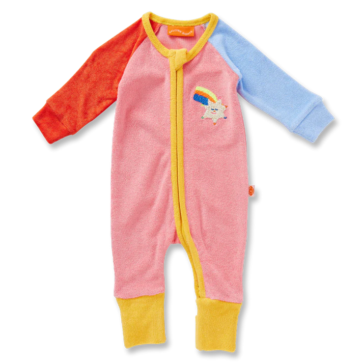 HALCYON NIGHTS STARS PINK TERRY LS ROMPER