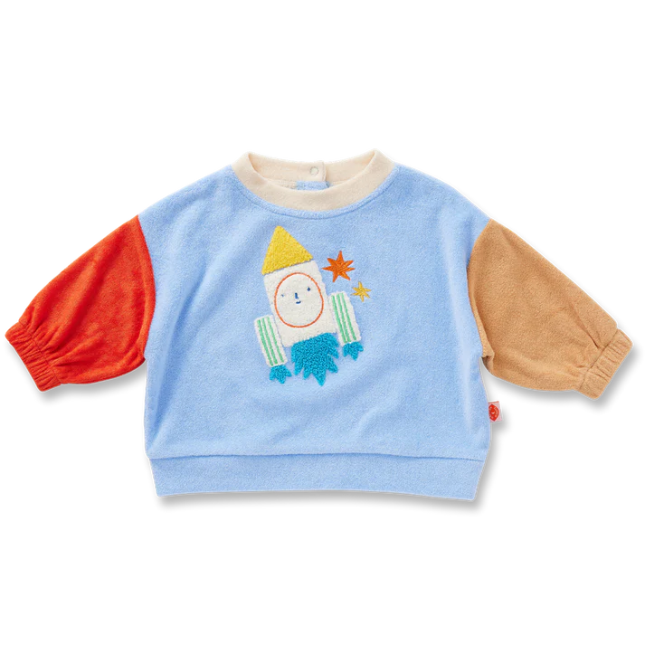 HALCYON NIGHTS SPACE BLUE TERRY SWEATER