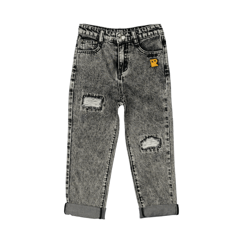ROCK YOUR BABY KEITH RIPPED JEANS CHARCOAL
