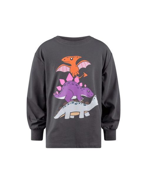 ROCK YOUR KID DINO STACK LONG SLEEVE TSHIRT