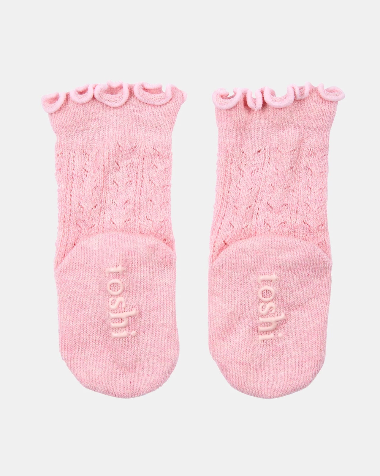 TOSHI KNEE HIGH FRILLY SOCKS MISTY ROSE