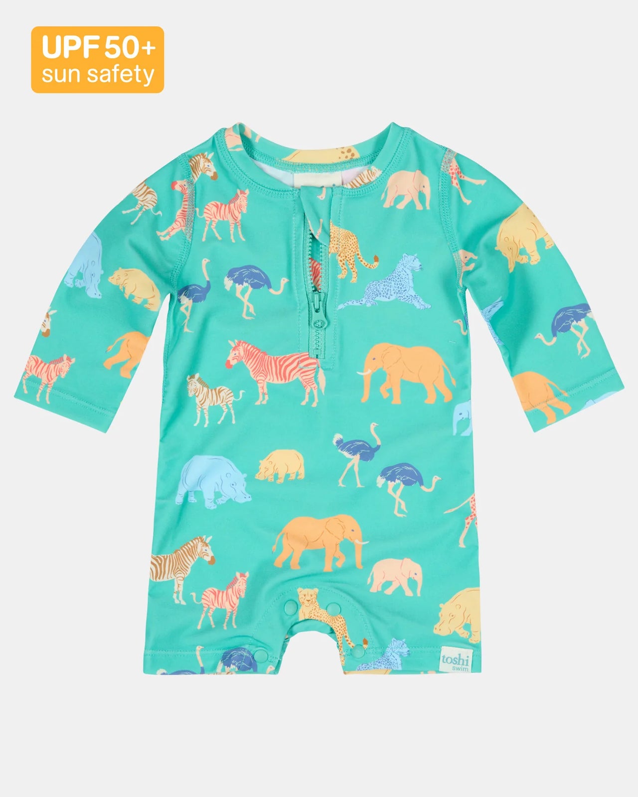 TOSHI SWIM ONESIE LS SPLASH - CONGO SEAGRASS