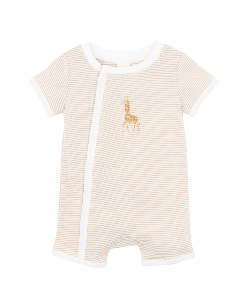 BEBE BILLIE GIRAFFE ORGANIC SS ZIPSUIT