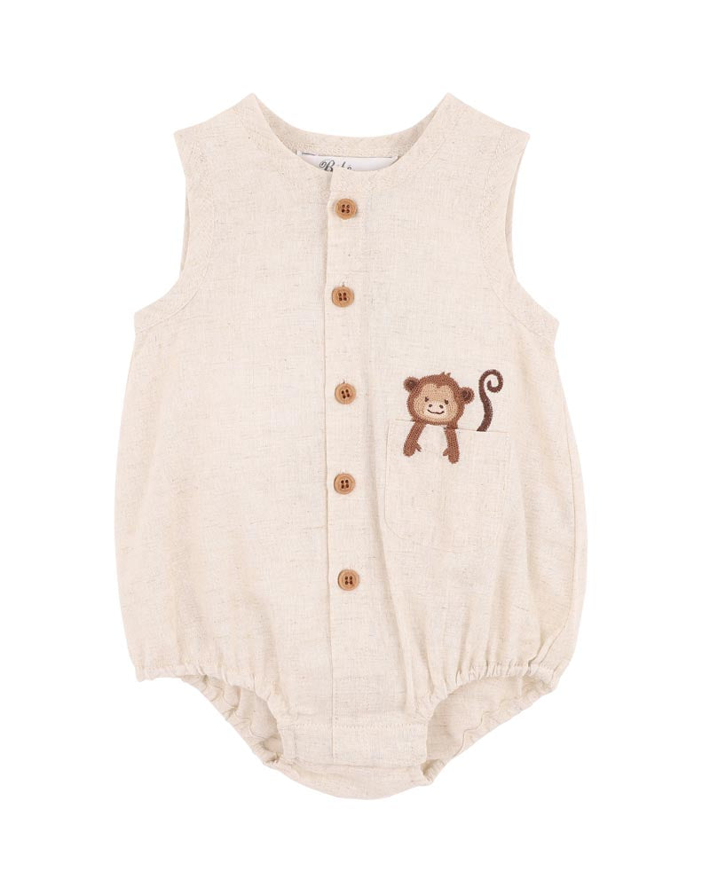 BEBE BILLIE PRINT ORGANIC BUTTON FRONT BODYSUIT