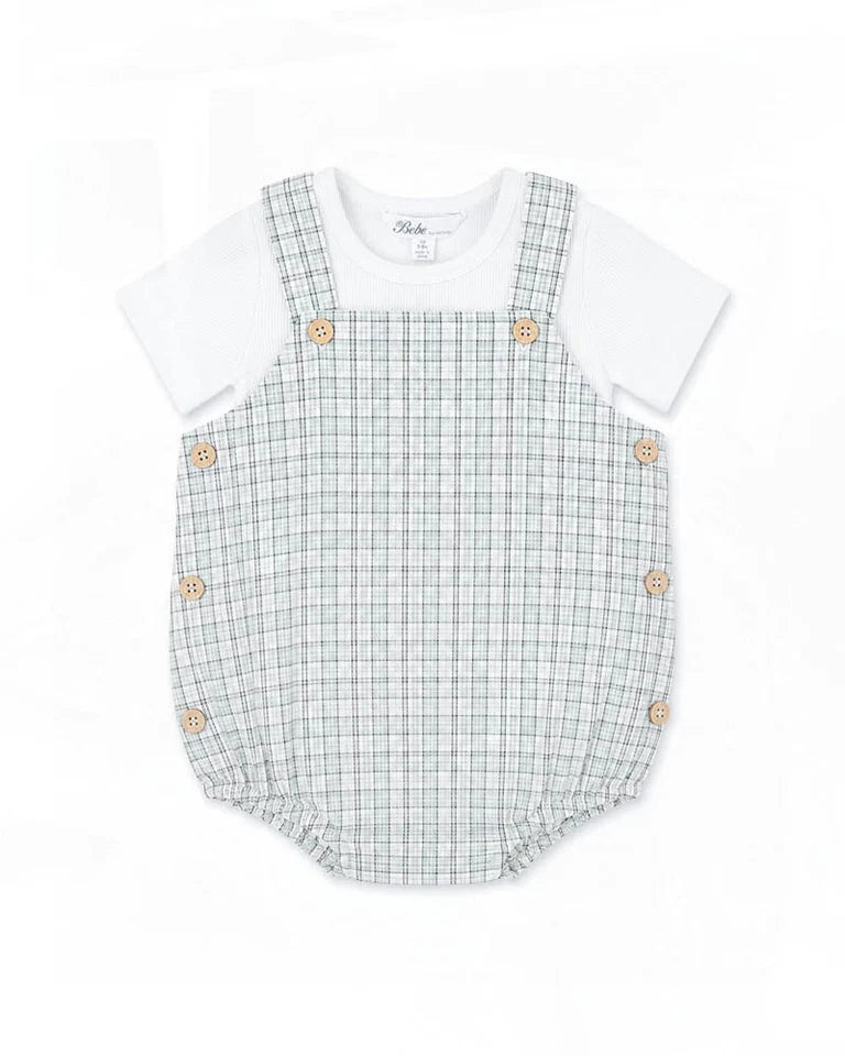 BEBE TAYLOR CHECK BODYSUIT & TEE SET