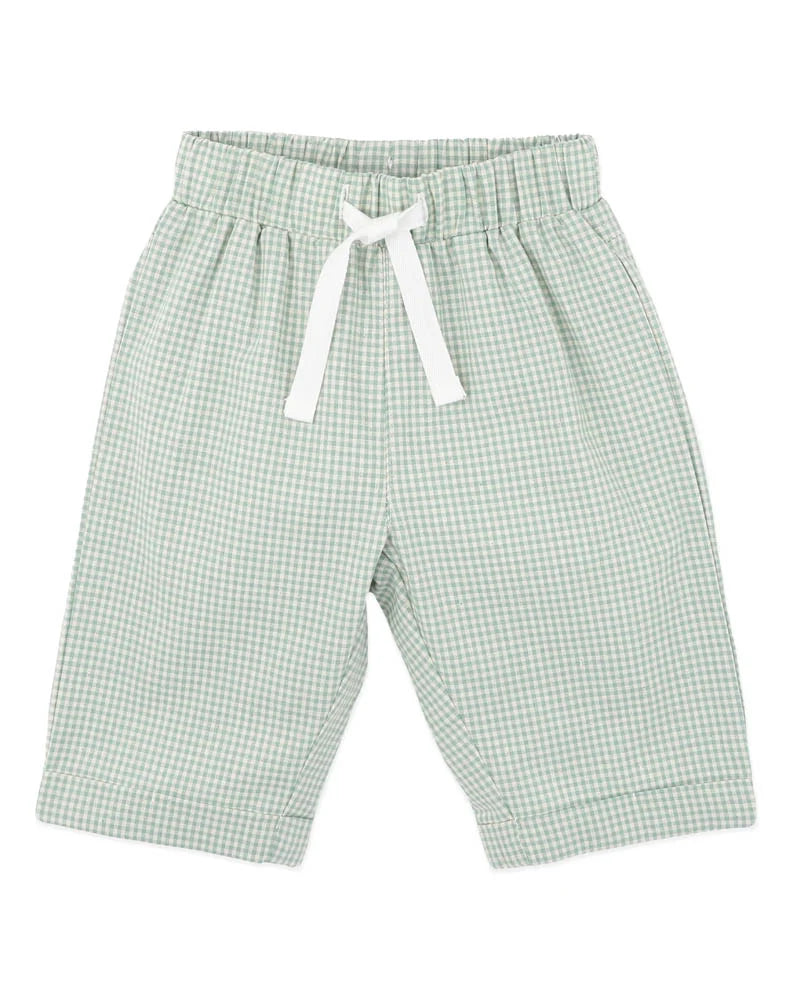 BEBE SCOUT CHECK PANT SAGE
