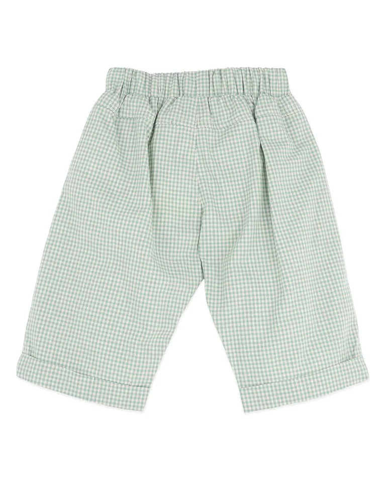 BEBE SCOUT CHECK PANT SAGE