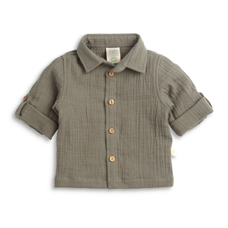 TINY TWIG ROLL UP SHIRT - AGAVE