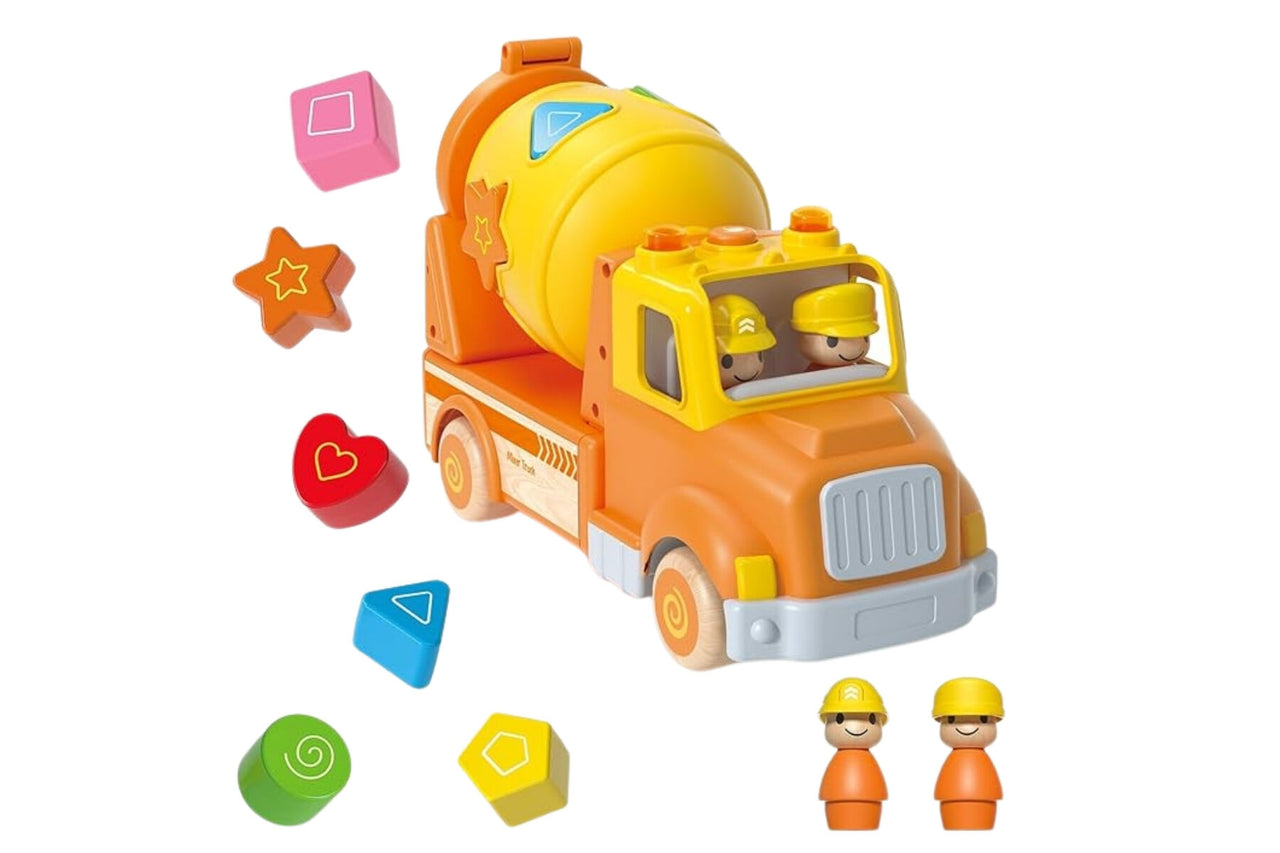 WOODEN FRICTION DUMP TRUCK RECYCLING WITH SOUND AND LIGHT