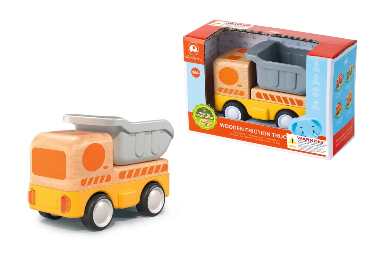 WOODEN FRICTION TRUCK RECYCLING WITH SOUND AND LIGHT