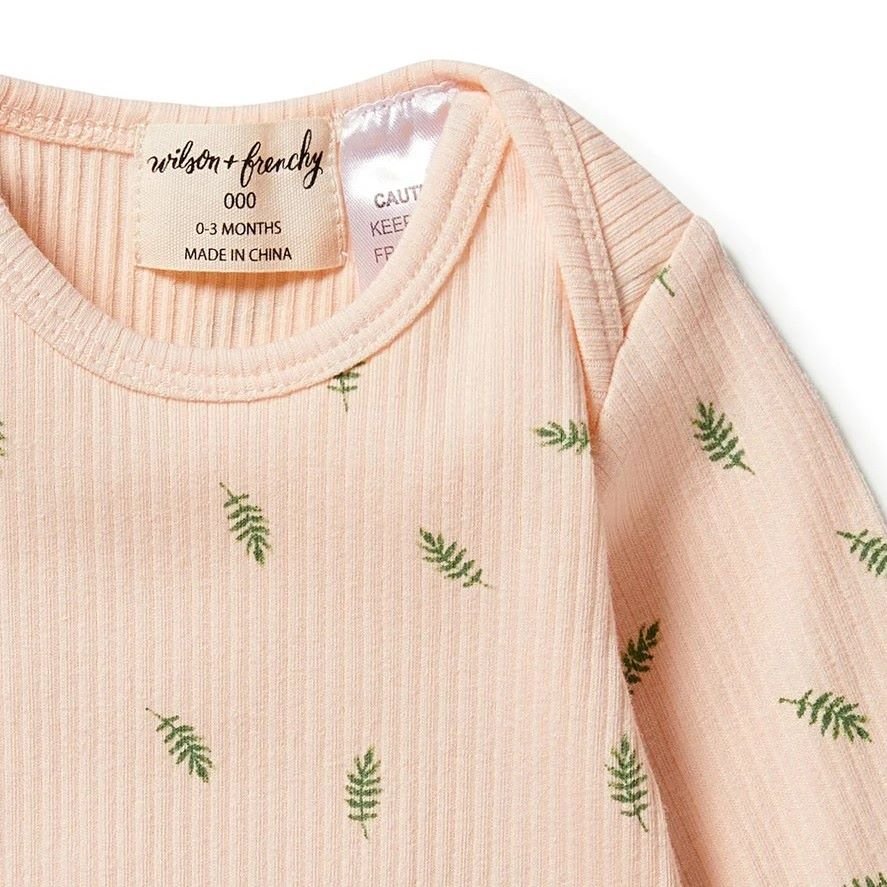 WILSON & FRENCHY ORGANIC RIB ZIPSUIT - FALLING LEAF