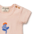 WILSON & FRENCHY ORG RIB TEE LITTLE FLOWER