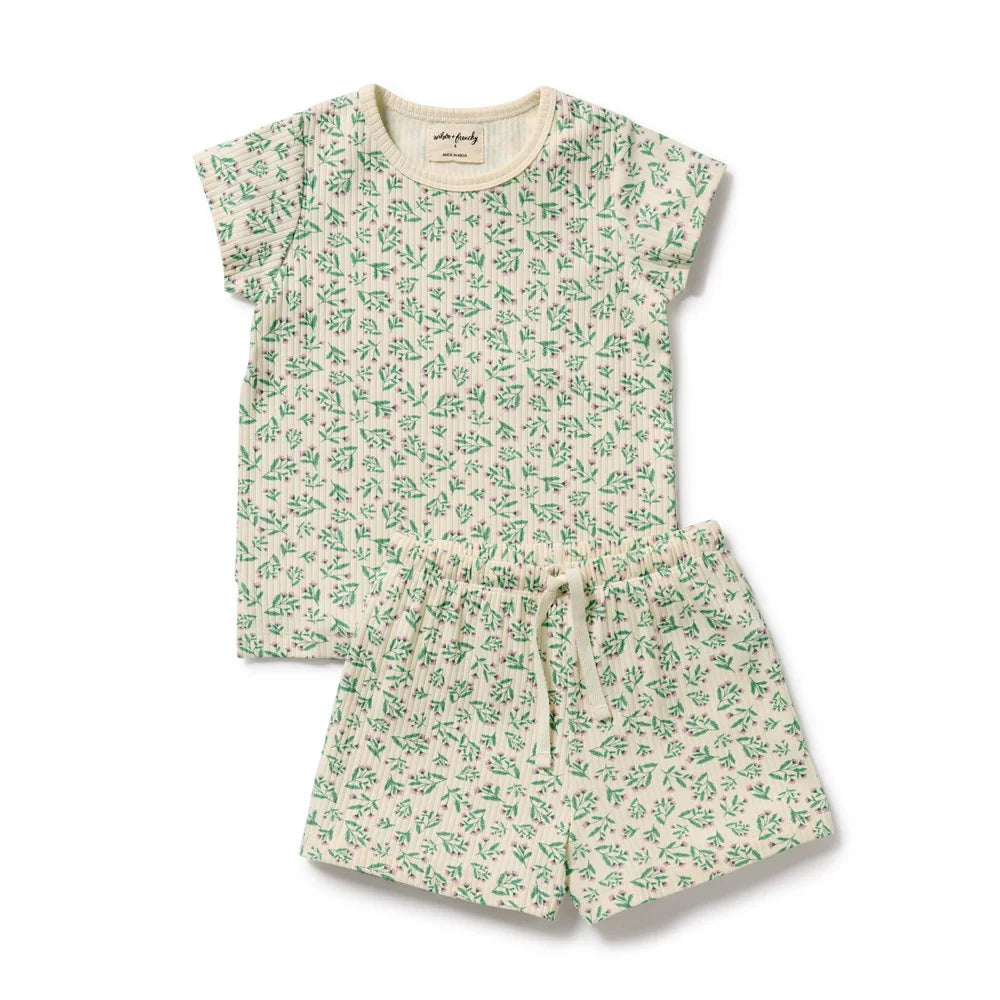 WILSON & FRENCHY PERIWINKLE ORGANIC SHORT SLEEVE PYJAMAS