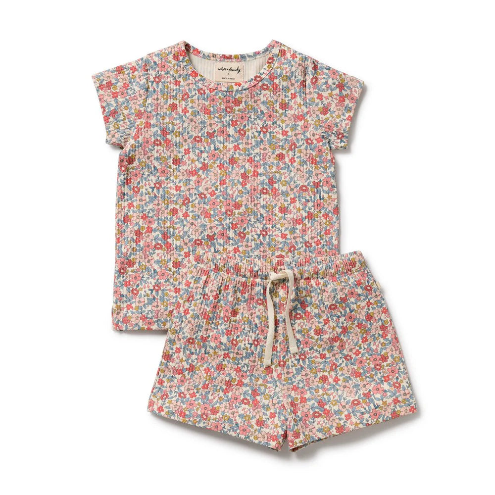 WILSON & FRENCHY SUMMER BLOOM ORG SHORT SLEEVE PYJAMAS