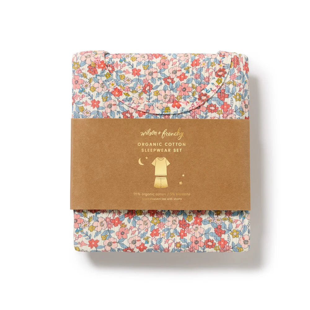 WILSON & FRENCHY SUMMER BLOOM ORG SHORT SLEEVE PYJAMAS