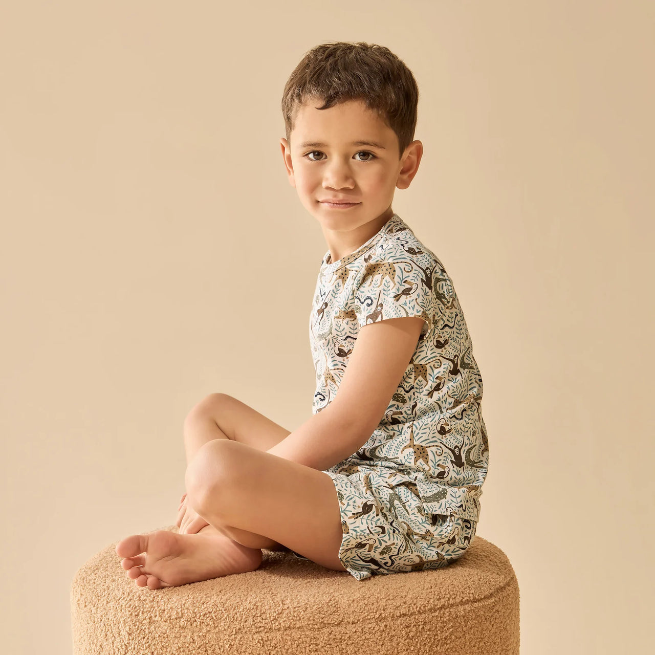 WILSON & FRENCHY MINI JUNGLE ORGANIC SHORT SLEEVE PYJAMAS