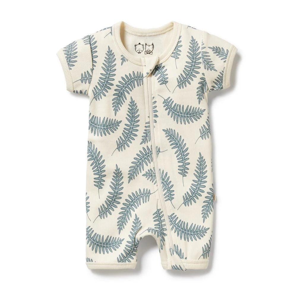 WILSON & FRENCHY LITTLE FRONDS ORGANIC BOYLEG ZIPSUIT