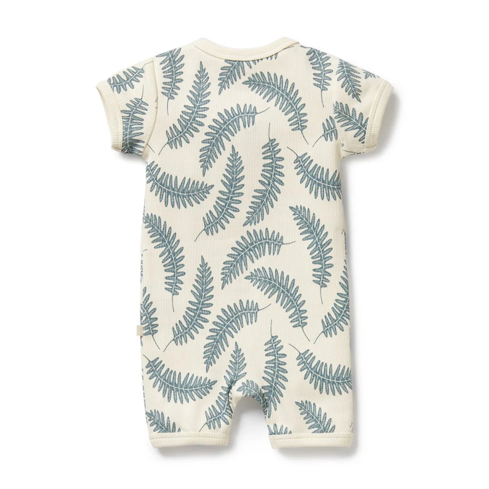 WILSON & FRENCHY LITTLE FRONDS ORGANIC BOYLEG ZIPSUIT