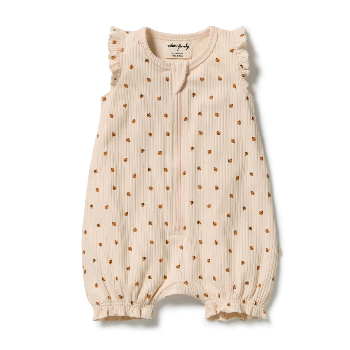 WILSON & FRENCHY LITTLE LADY BUGS RUFFLE ZIPSUIT