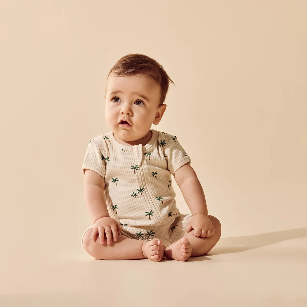 WILSON & FRENCHY TINY PALM BOYLEG ZIPSUIT