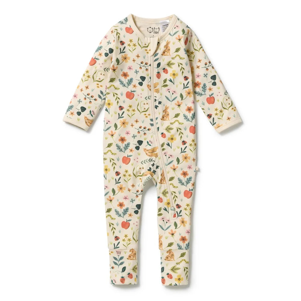 WILSON & FRENCHY SUMMER GARDEN ORG ZIPSUIT W FEET