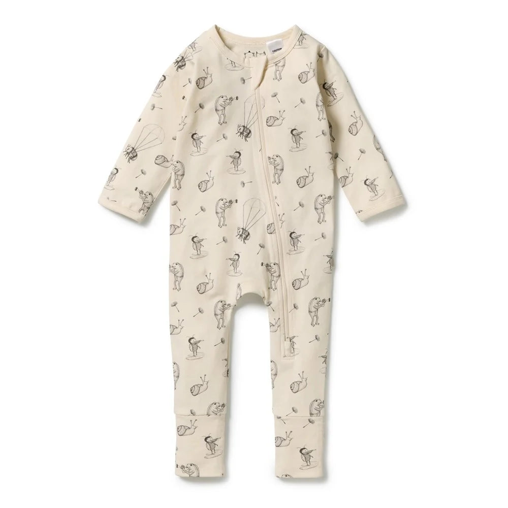 WILSON & FRENCHY ORGANIC RIB ZIPSUIT WHISPERING WILLOWS