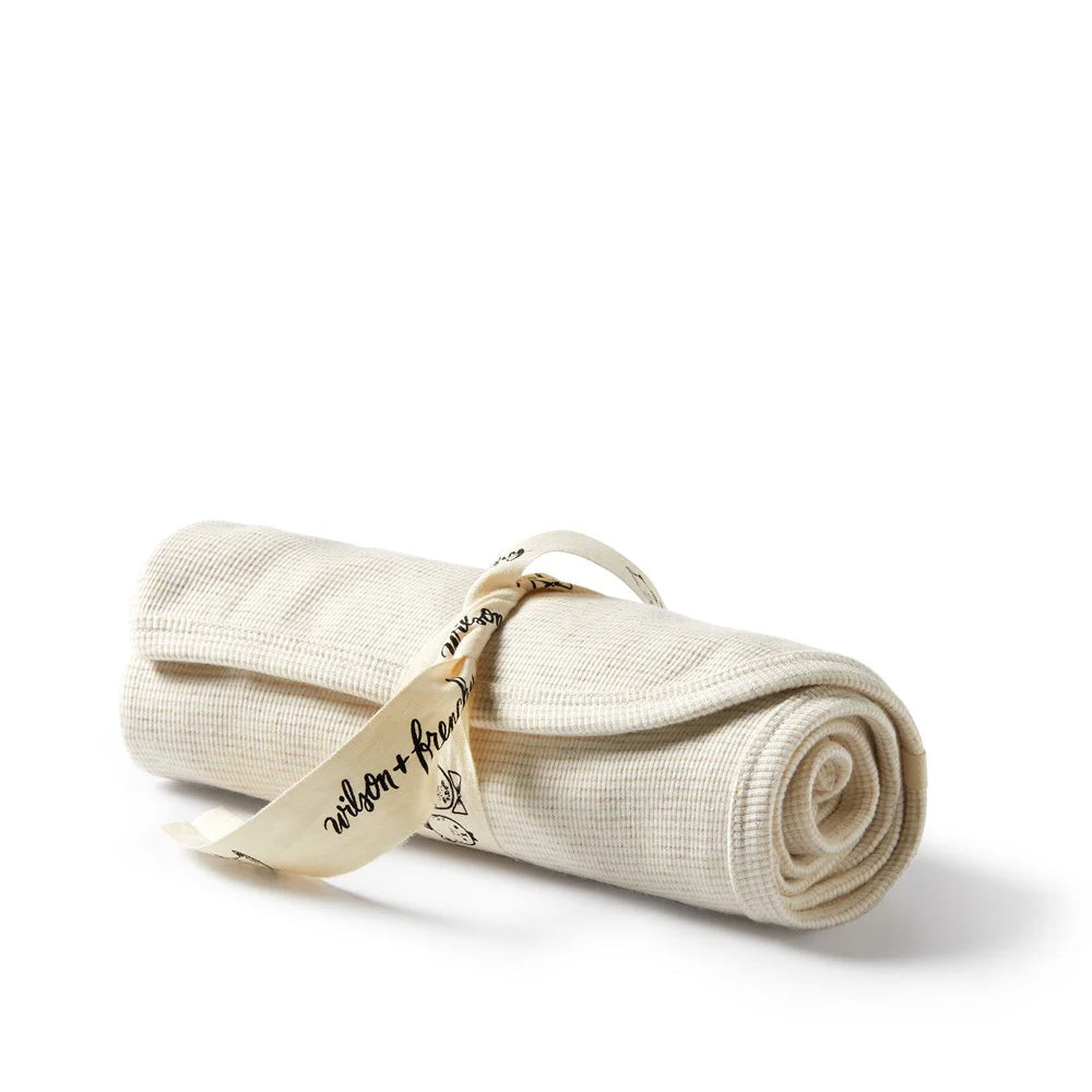 WILSON & FRENCHY ORG STRIPE RIB BUNNY RUG OATMEAL