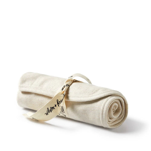 WILSON & FRENCHY ORG STRIPE RIB BUNNY RUG OATMEAL