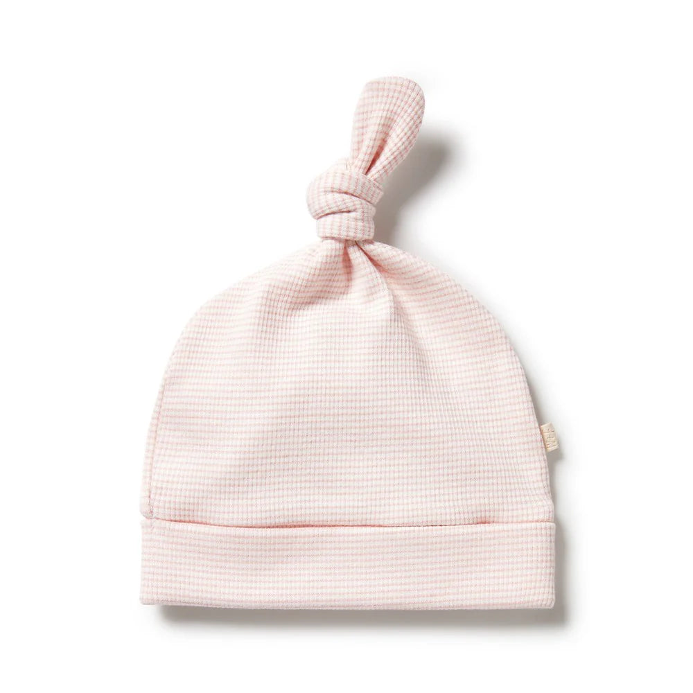 WILSON & FRENCHY ORGANIC STRIPE RIB KNOT HAT CANTALOUPE