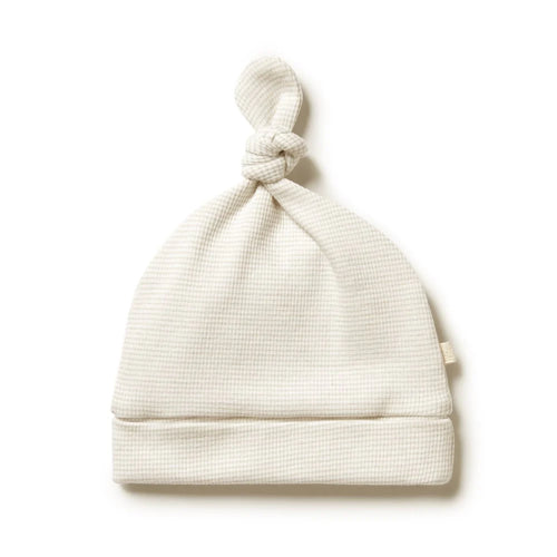 WILSON & FRENCHY ORG STRIPE KNOT HAT OATMEAL