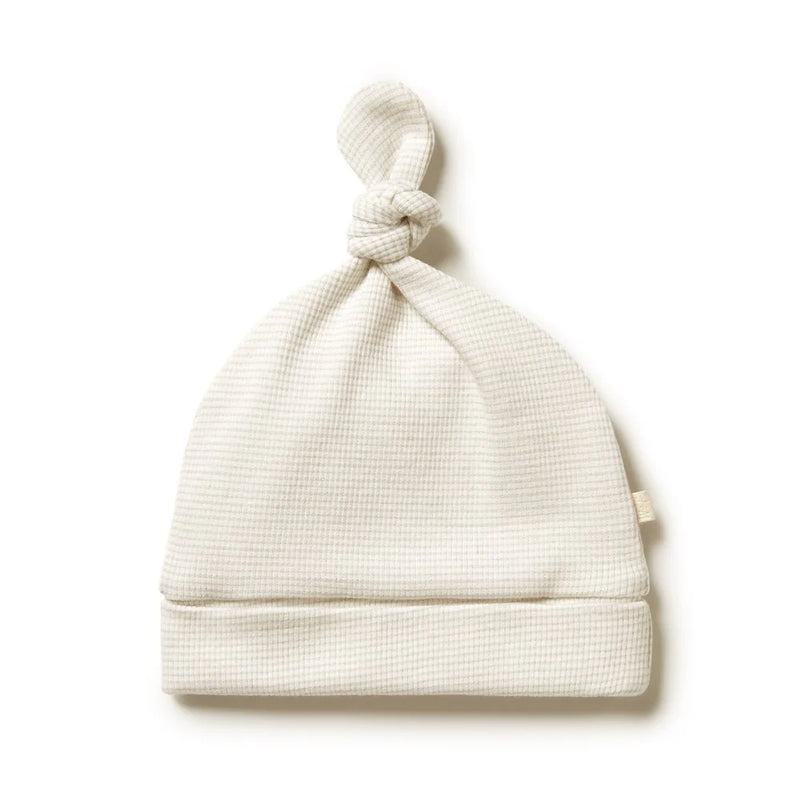 WILSON & FRENCHY ORG STRIPE KNOT HAT OATMEAL
