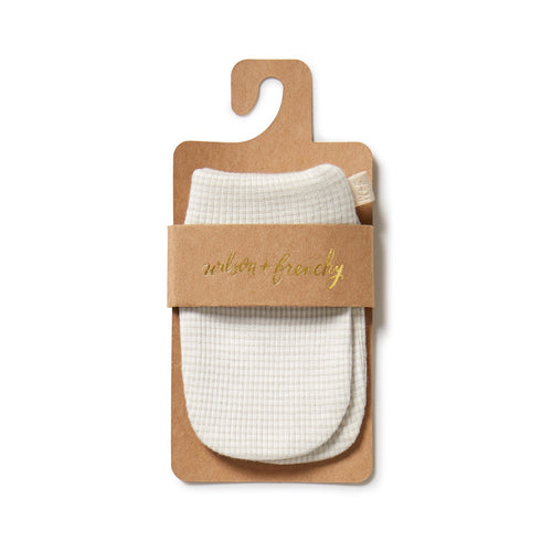 WILSON & FRENCHY ORGANIC STRIPE RIB MITTENS CLAY