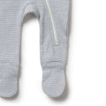 WILSON & FRENCHY ORG STRIPE RIB ZIPSUIT RAIN DROP