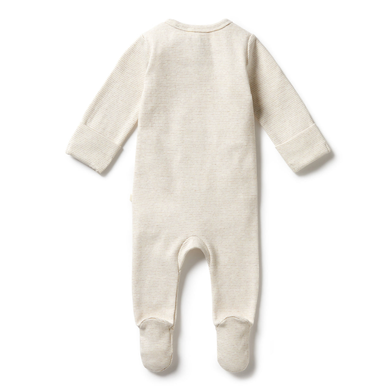 WILSON & FRENCHY ORG STRIPE RIB ZIPSUIT OATMEAL