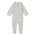 WILSON & FRENCHY ORG STRIPE RIB ZIPSUIT FERN