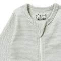 WILSON & FRENCHY ORG STRIPE RIB ZIPSUIT FERN