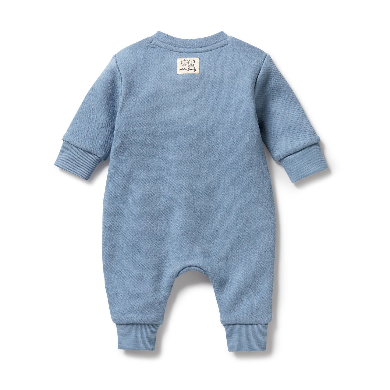 WILSON & FRENCHY STORM BLUE ORG QUILTED GROWSUIT